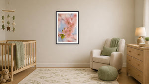 A Welcome Burst of Spring by Lisa Robertson, 24 x 36 in, black paper frame