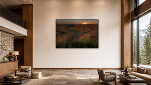 As Day Closes by Jim Neale, 60 x 40 in, black float frame