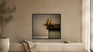 Balancing Act by Rick Bogacz, 45 x 40 in, black float frame