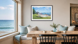 Summer at the Beach by Marni Appel, 36 x 24 in, black paper frame