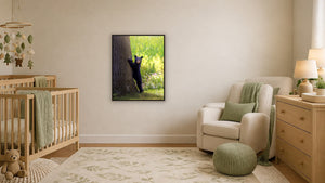 Bear Hug, Honey Harbour by Tatiana Campbell, 24 x 30 in, whitewashed wood float frame