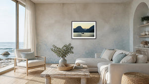 Coastal by Debra Garside, 36 x 24 in, black paper frame