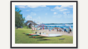 Summer at the Beach by Marni Appel, black picture frame [fin:paper:Black]