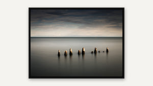 Broken Pier, Grimsby, Ontario by Rick Bogacz, black float frame [fin:float:Black]