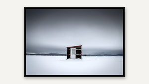 Ice Fishing Hut by Rick Bogacz, black float frame [fin:float:Black]