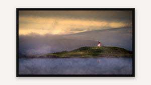 Island in the Haze by Jim Neale, black float frame [fin:float:Black]