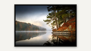 Lake Vernon Morning by Rick Bogacz, black float frame [fin:float:Black]