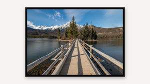 Pyramid Island Bridge by Harry Collins, black float frame [fin:float:Black]
