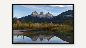 Three Sisters Reflection by Harry Collins, black float frame [fin:float:Black]