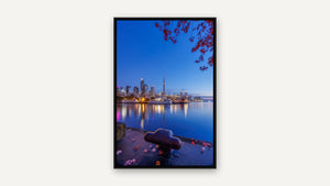 Toronto Blue Hour, Fall by Tatiana Campbell, black float frame [fin:float:Black]