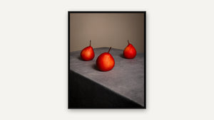 Trio of Red Pears by Rick Bogacz, black float frame [fin:float:Black]