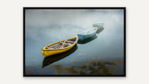 Waiting in Mist by Jim Neale, black float frame [fin:float:Black]