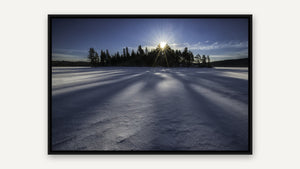 Winter Sunburst, Algonquin by Rob Stimpson, black float frame [fin:float:Black]