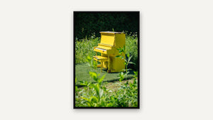 Yellow Piano by Marni Appel, black float frame [fin:float:Black]