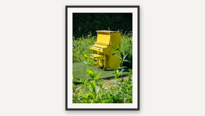 Yellow Piano by Marni Appel, black picture frame [fin:paper:Black]