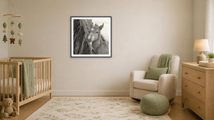 New Beginnings by Debra Garside, 36 x 36 in, black paper frame