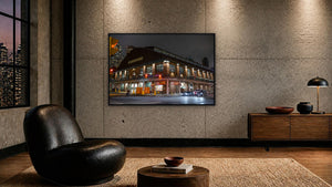 St. Lawrence Market at Night by Scott Farquharson, 60 x 40 in, black float frame