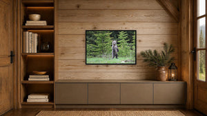 Standing Tall by Nancy Wessely, 36 x 24 in, black float frame