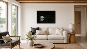 The Quiet Bloom by Ginette Kew, 36 x 24 in, black float frame