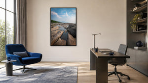 Lake Superior Coast by Robert A. Metcalfe, 32 x 48 in, black float frame