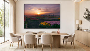Tulips at Sunset, Niagara by Tatiana Campbell, 60 x 40 in, black float frame