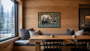 Watchful Guardian by Gen Caron, 36 x 24 in, black float frame
